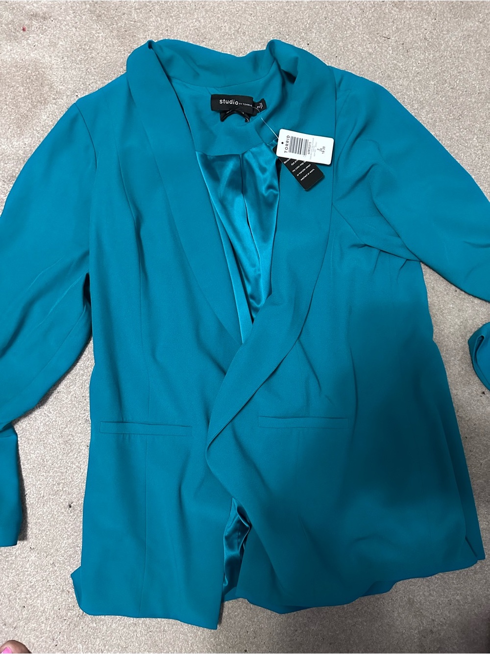 torrid Teal Shawl Collar Blazer